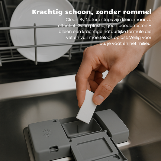 Milieuvriendelijke vaatwasstrips van Clean By Nature zonder microplastics en schadelijke stoffen