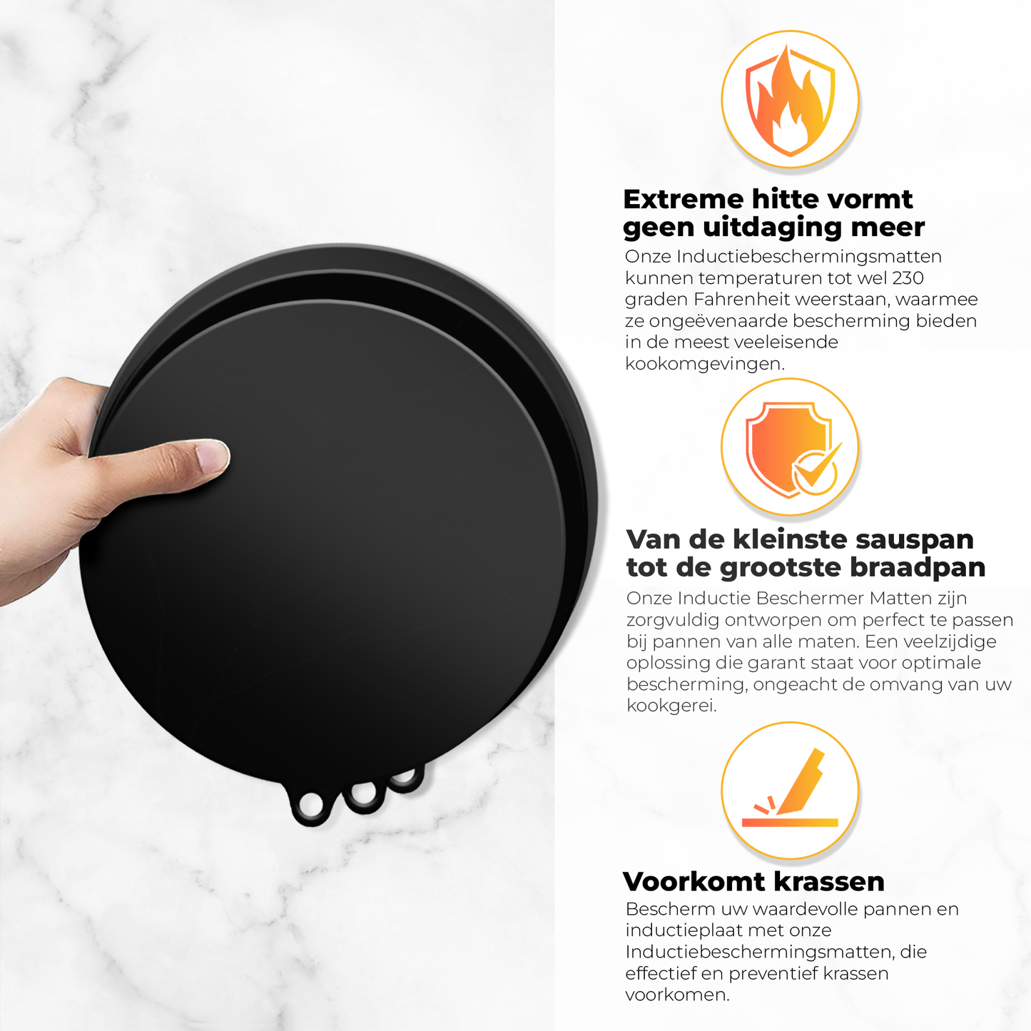 Inductie beschermers met anti-slip laag tegen krassen op inductiekookplaten