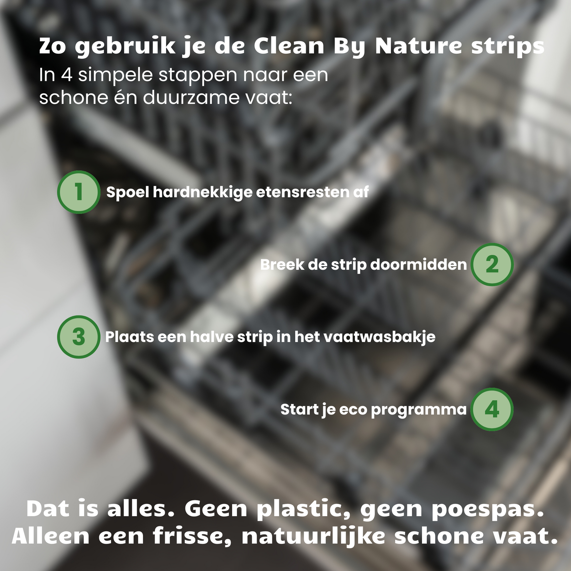 Milieuvriendelijke vaatwasstrips van Clean By Nature zonder microplastics en schadelijke stoffen