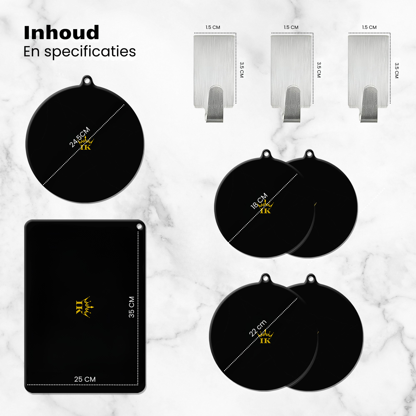 Induction Kings premium inductie beschermers met anti-slip laag tegen krassen