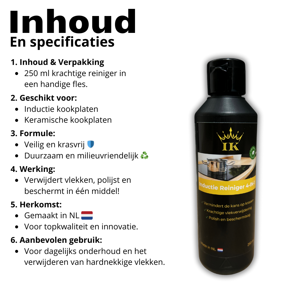 Induction Kings inductie reiniger 4-in-1 tegen krassen en vlekken met beschermlaag