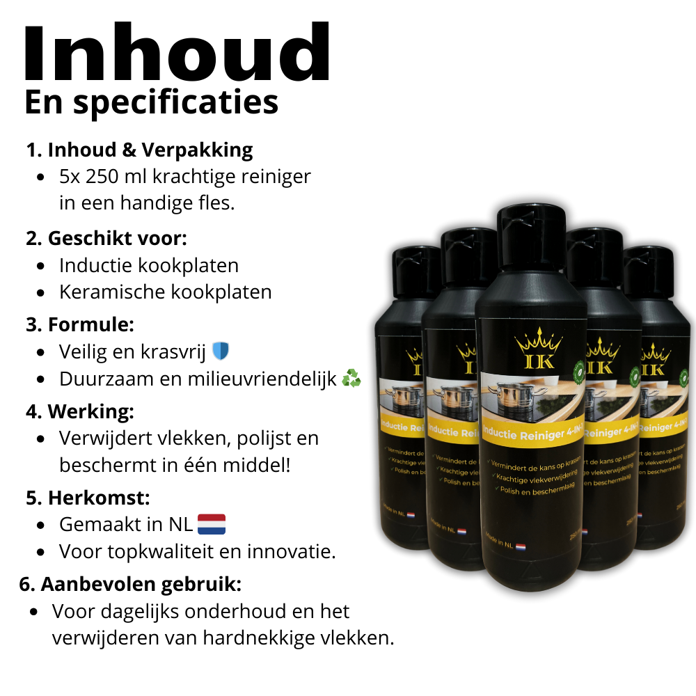 Induction Kings inductie reiniger 4-in-1 tegen krassen en vlekken met beschermlaag