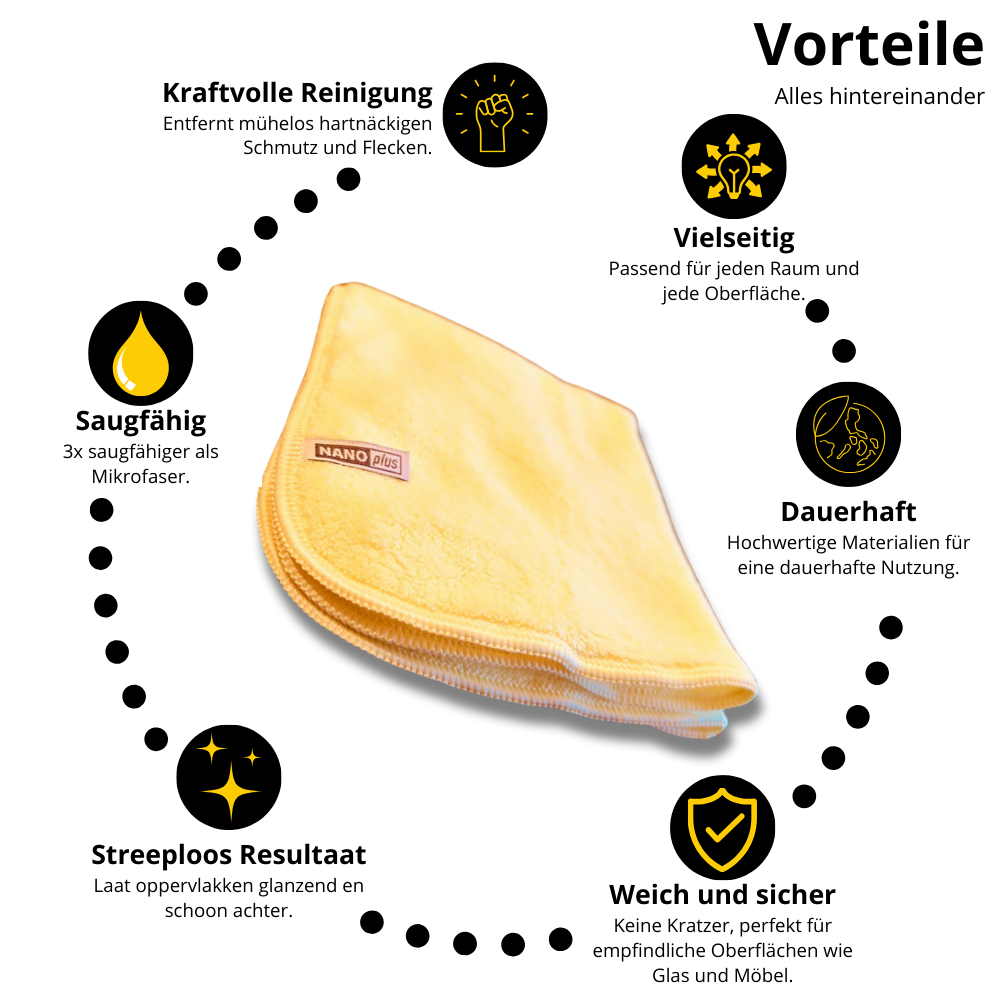 Reinigungstücher - Gelb, 3 Stück